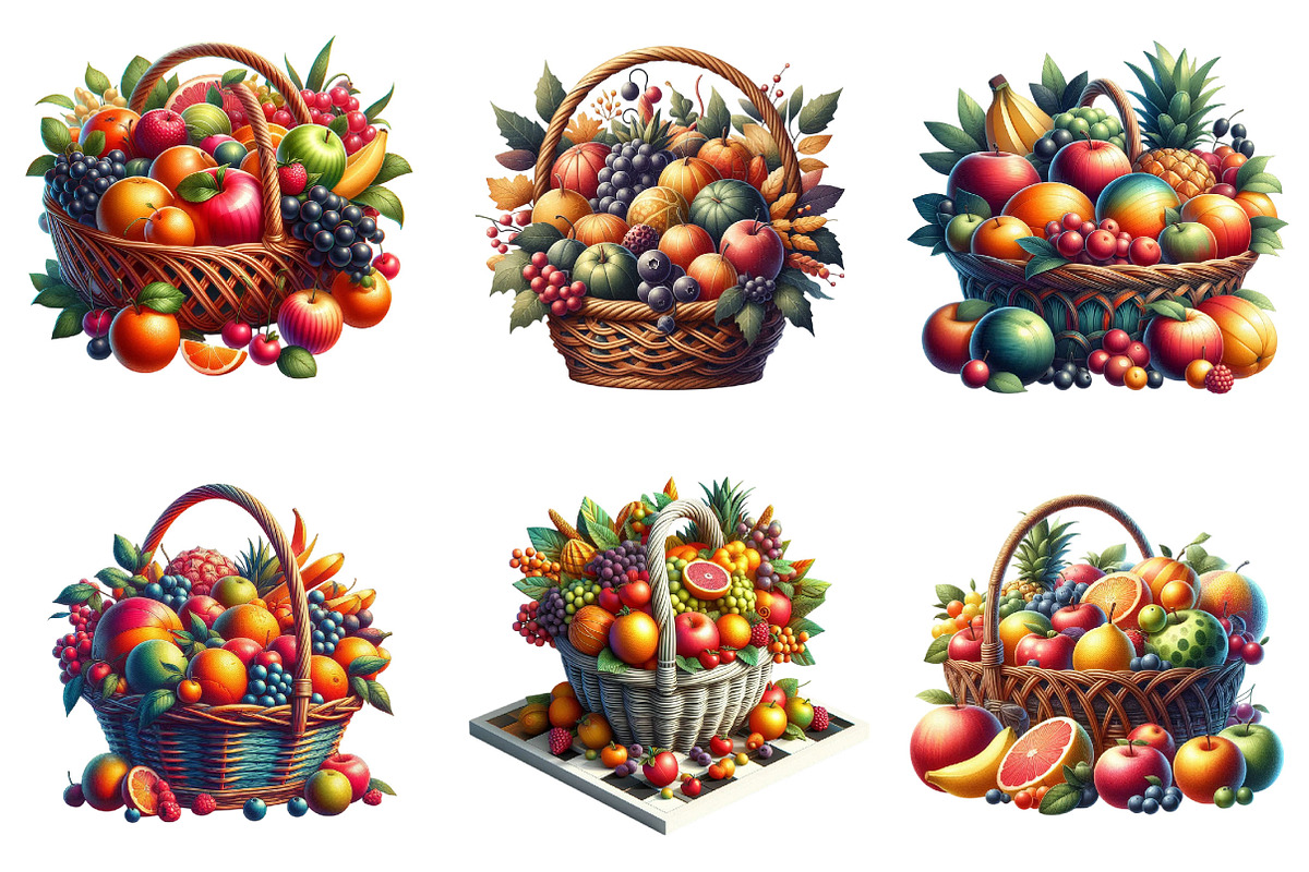 Fruits in the Basket Clipart Bundle., a Graphic by CitraGraphics (Photo 2 of 4)