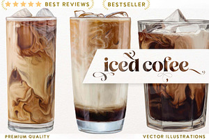 Iced coffee VECTOR illustrations