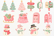 Retro Christmas Clipart Holiday PNG, a Seasonal Illustration by SugarCloudStudioArt (Thumbnail 3 of 7)