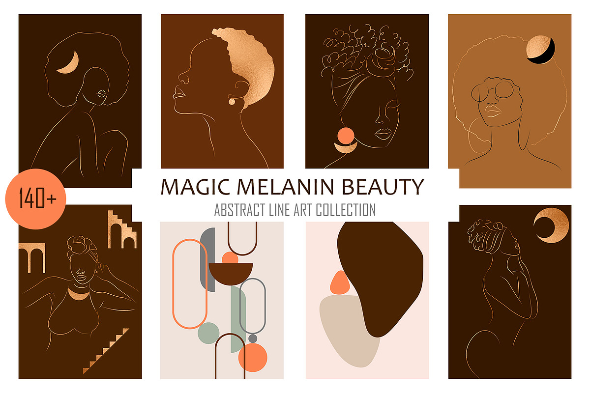 LINE ART COLLECTION MELANIN BEAUTY, an Illustration by ArtOLB (Photo 1 of 9)