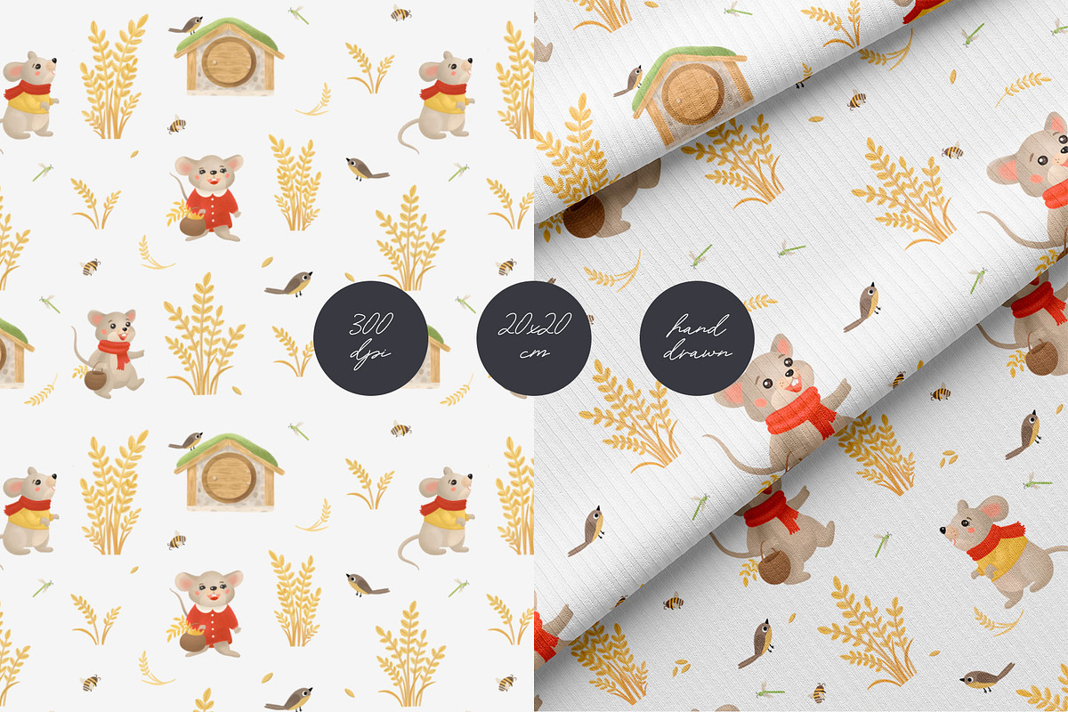 Mice & Ears Seamless Patterns, a Pattern Graphic by Letters-Shmetters (Photo 2 of 9)