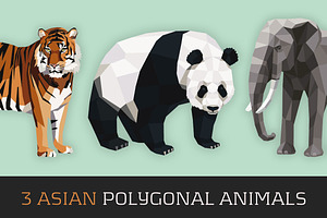 3 Asian Polygonal Animals