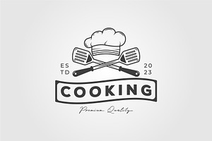 chef hat with spatula for cooking