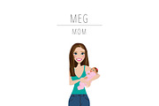 Mom & Baby Portrait Clip Art, a Person Illustration by Lauren Lesley Studio (Thumbnail 19 of 33)
