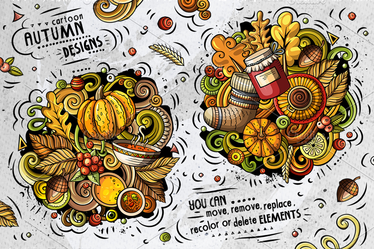 Autumn Cartoon Doodle Big Pack, a Decorative Illustration by BALABOLKA (Photo 9 of 10)