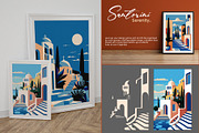 Flat Vector Santorini Serenity Print, a Background Graphic by Vibrand Studio (Thumbnail 9 of 9)