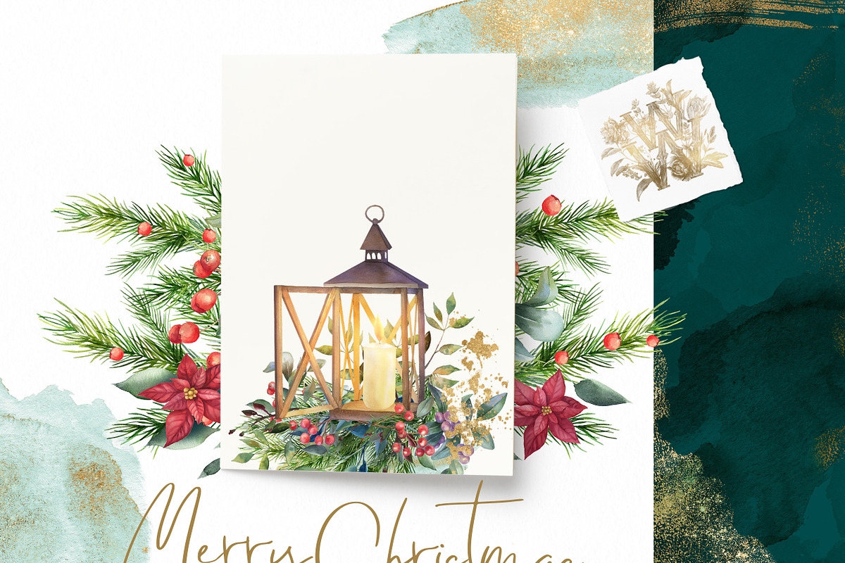 Watercolor Christmas collection, a Decorative Illustration by WonderWonder (Photo 17 of 19)