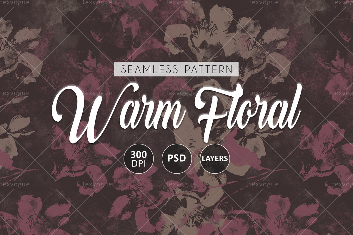 Warm Floral - Seamless Patterns, a Pattern Graphic by texvogue (Photo 1 of 7)
