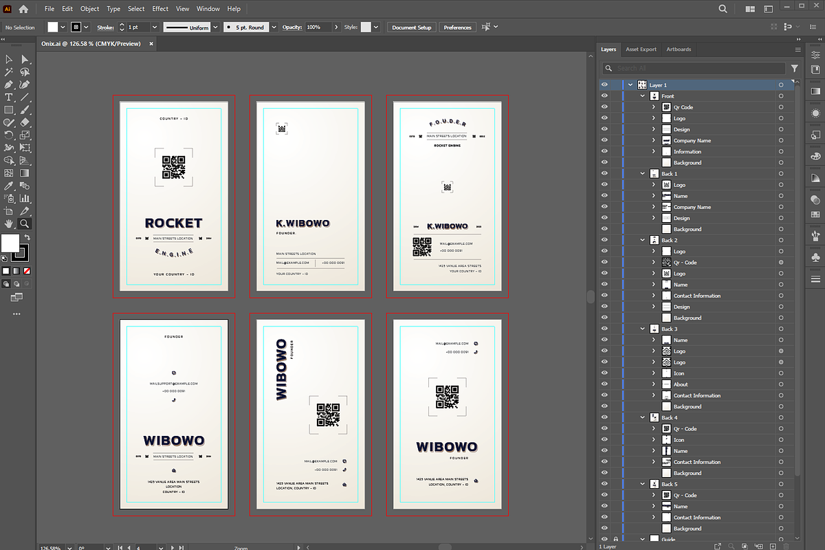 Onyx Business Card Bundle 5 Designs, a Business Card Template by Ctrl space studio (Photo 7 of 9)