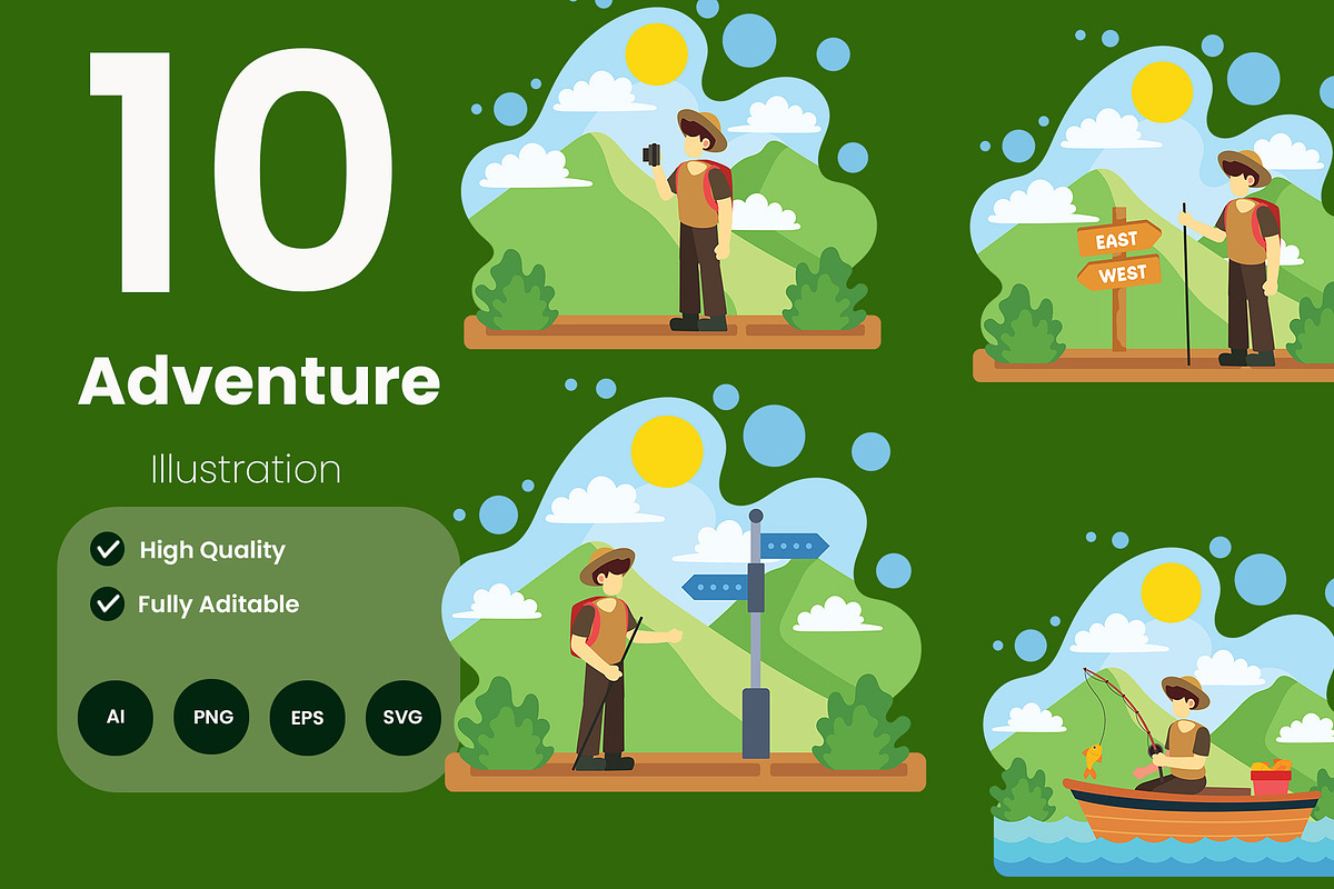 Adventure Illustration Pack, a Person Illustration by baii09 (Photo 1 of 4)