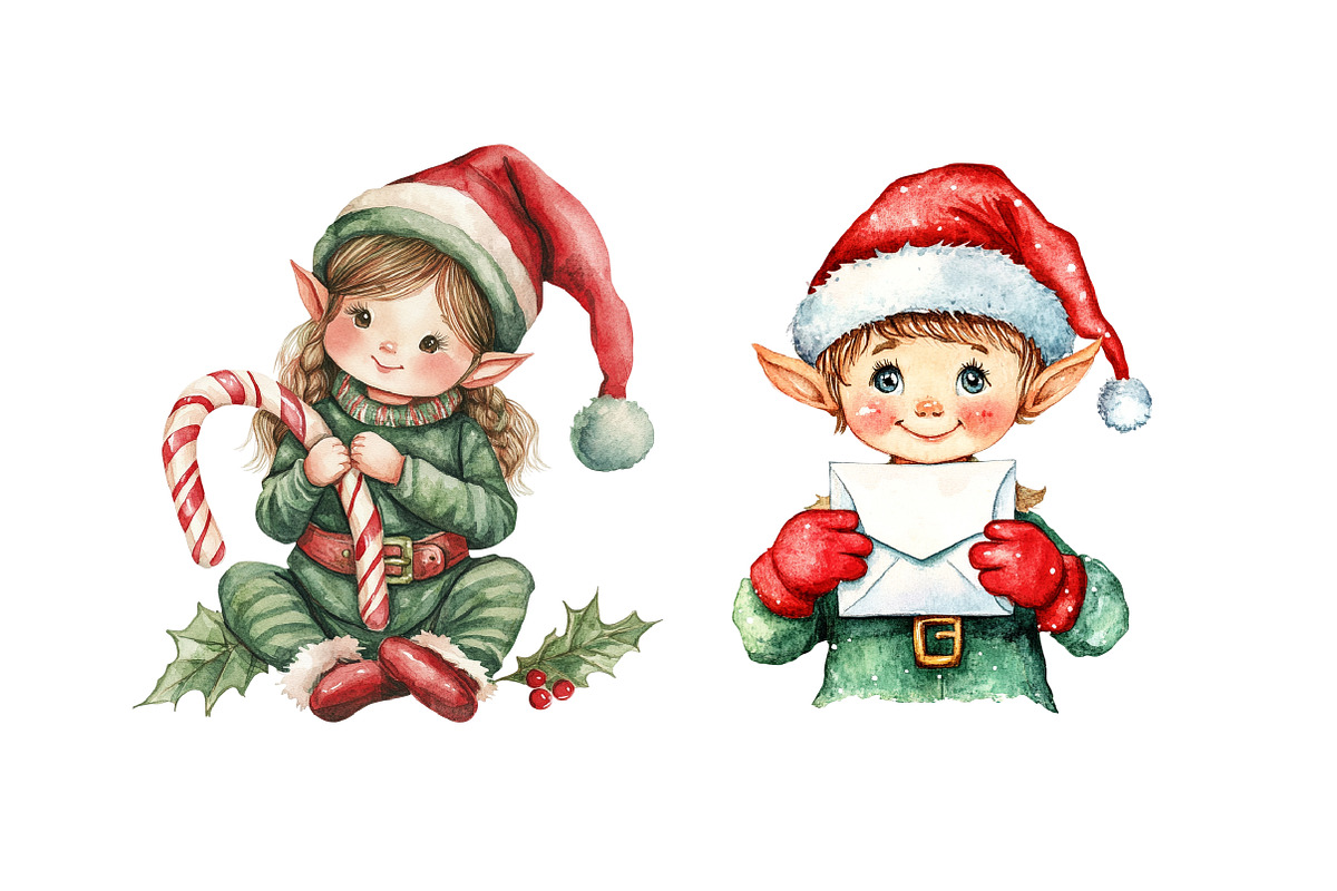 Watercolor Elf Clipart, an Illustration by Design Market (Photo 4 of 4)