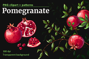Pomegranate PNG clipart
