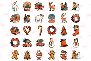 Retro Christmas Clipart, a Graphic by Markicha Art (Thumbnail 2 of 5)