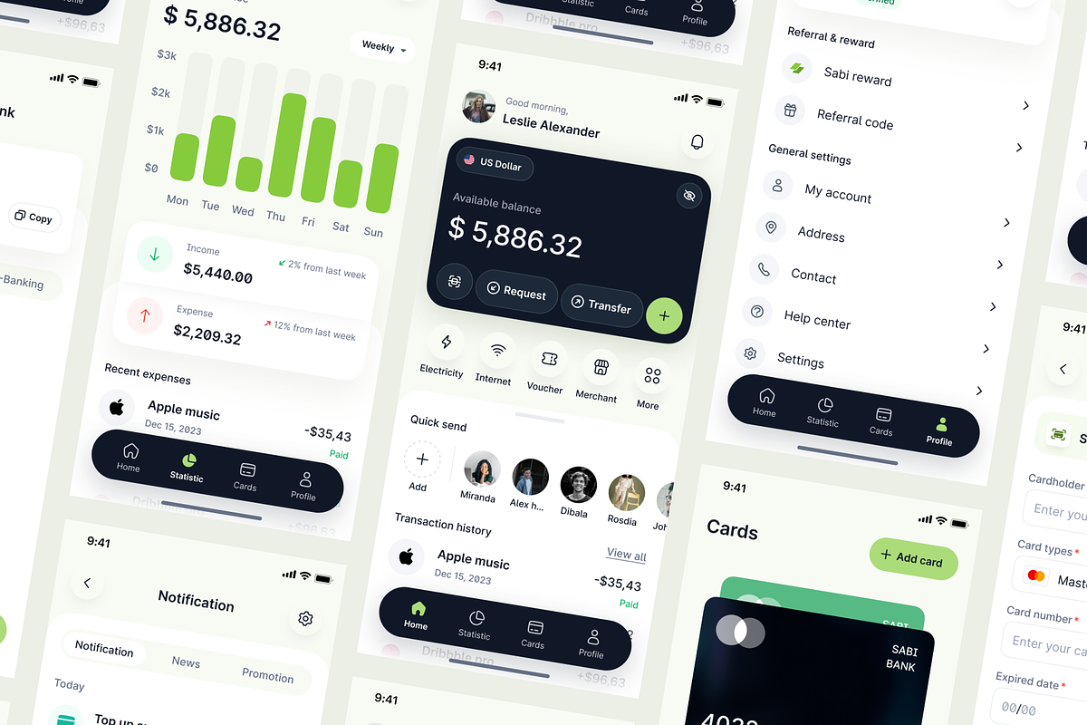 Sabipay - eWallet App UI Kit, an UI Kit Template by keffidesign (Photo 5 of 6)