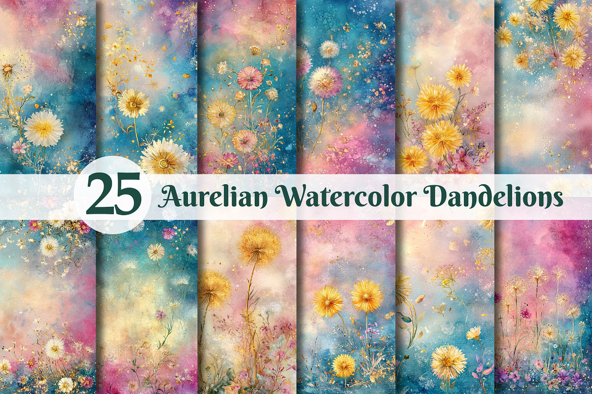 Aurelian Watercolor Dandelions, a Texture Illustration by Dream Creation (Photo 1 of 5)