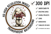 Funny Valentine Bunny Clipart, an Illustration by Craft Nest (Thumbnail 2 of 10)
