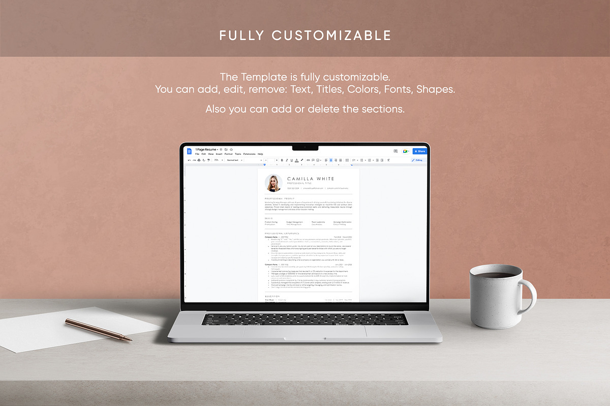 Minimalist Resume Template for Word, a Resume Template by DemeDesign (Photo 7 of 9)