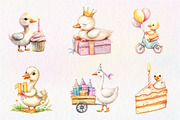 Watercolor Baby White Goose Birthday, an Illustration by CreationArt (Thumbnail 4 of 5)