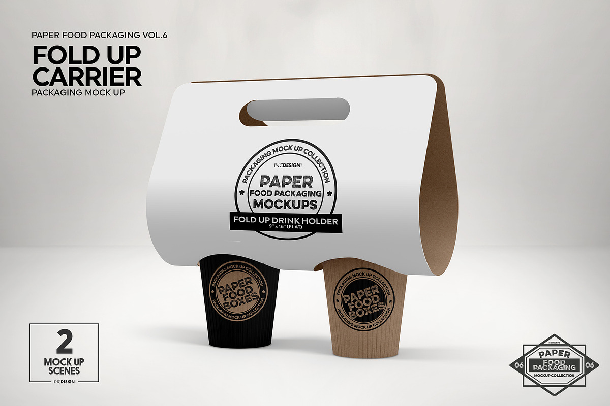 Fold Up Drink Carrier Mockup, a Cups & Container Mockup by INCDesign (Photo 7 of 9)
