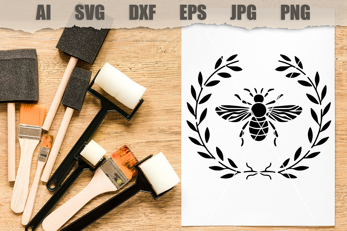 Stencil Honeybee, a Pattern Graphic by MARYCRAFTIRIA (Photo 2 of 2)
