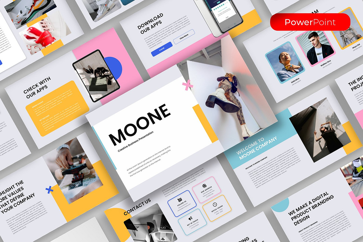 Moone – Creative Business PowerPoint, a Presentation Template by kreatifreya (Photo 1 of 5)