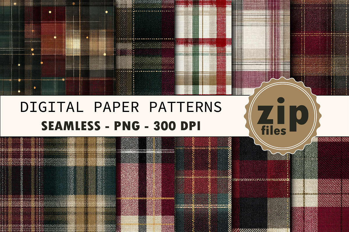 Christmas Tartan Plaid Seamless Patt, a Texture Graphic by CitraGraphics (Photo 1 of 7)