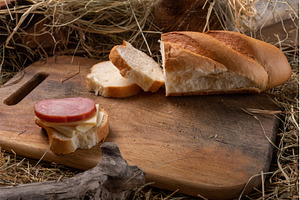Sandwich with butter and cheese on a, a Food & Drink Photo by Stockphoto by vzwer