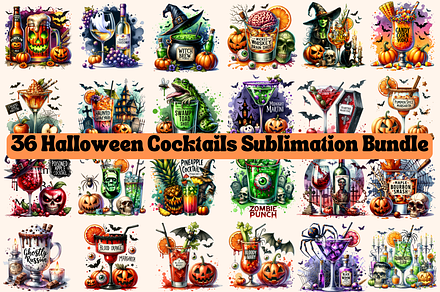 Halloween Cocktails Clipart Bundle