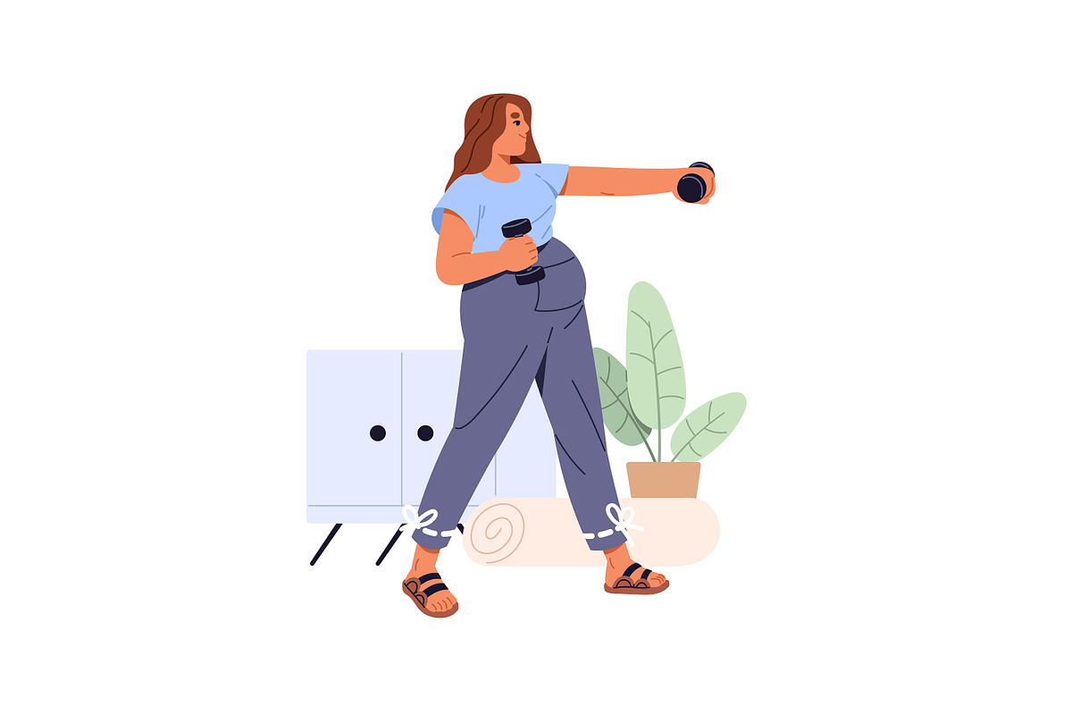 Pregnancy sport exercise, yoga set, a Person Illustration by PaperTrident (Photo 8 of 12)