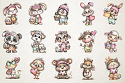 Whimsical Easter Cute Animals Set, an Animal Illustration by RobertsArt (Thumbnail 6 of 6)