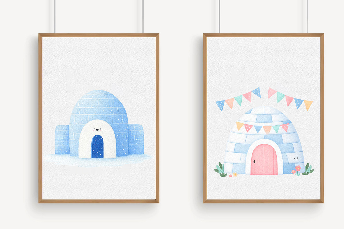 Watercolor Igloo Clipart, an Illustration by Libby Wishes (Photo 4 of 7)
