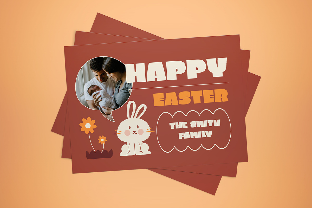 Easter Greeting Card, a Card Template by graphicook (Photo 1 of 3)