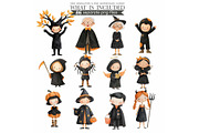 Cute Halloween Family Clipart, an Illustration by CharmClipart (Thumbnail 4 of 8)