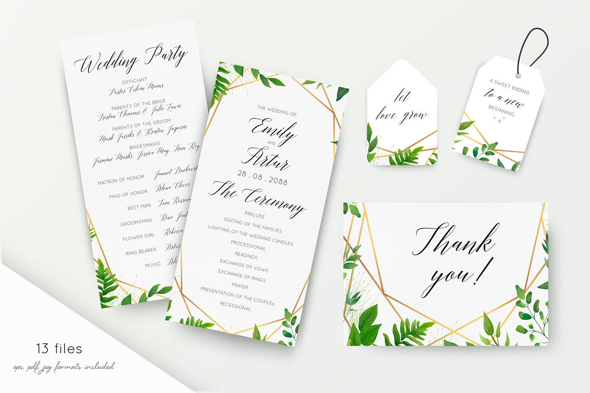 Wedding collection - Greenery gold, an Invitation Template by Alewiena (Photo 3 of 4)