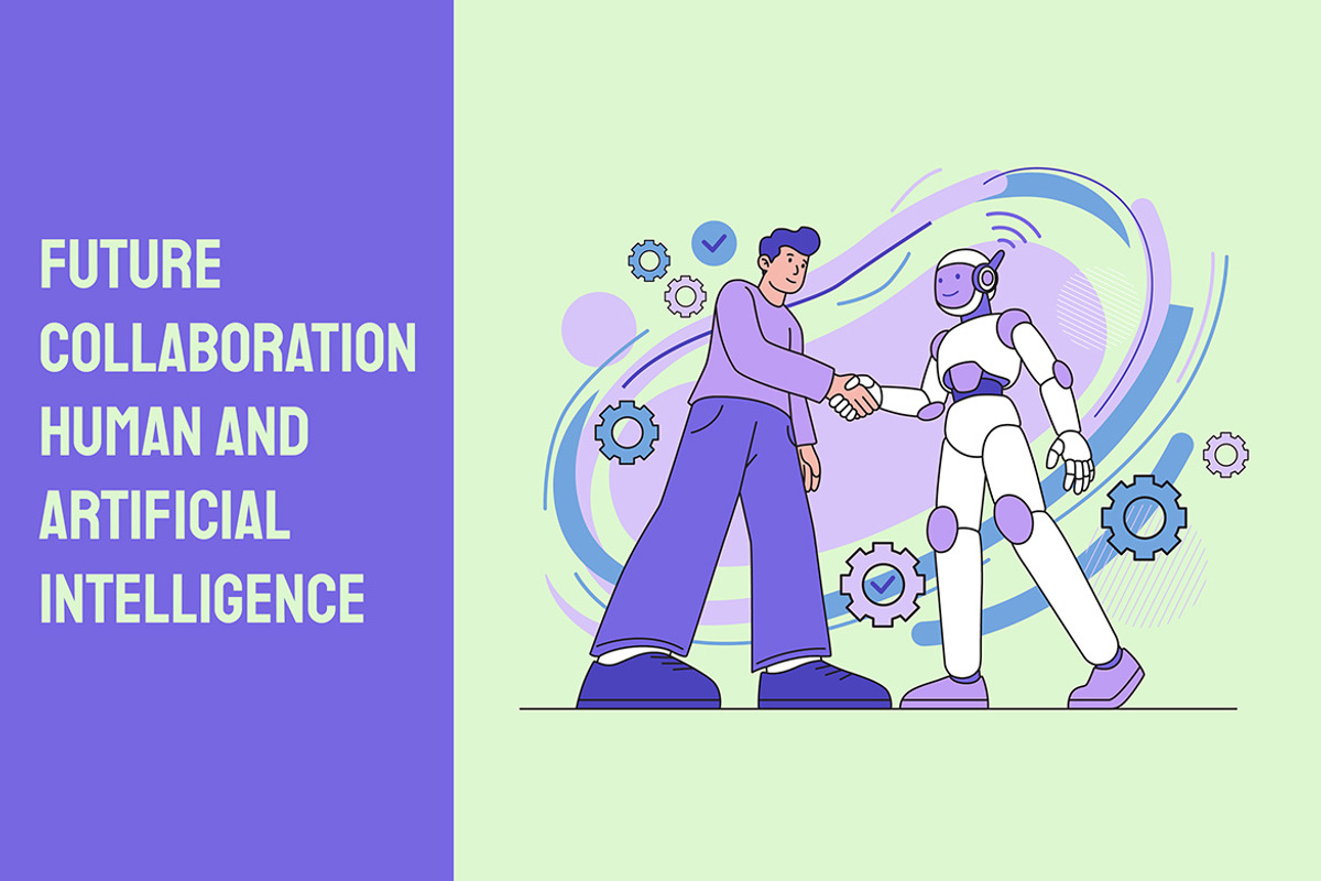 Future Collaboration Human and Ai, a Technology Illustration by Partikusi Design (Photo 1 of 3)