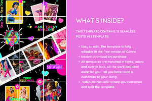 Neon Instagram Puzzle Template