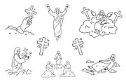 ascension day hand drawn set, a Person Illustration by foxndeer (Thumbnail 3 of 4)