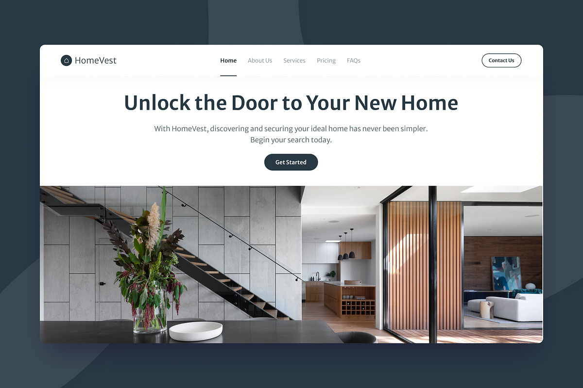 HomeVest - Real Estate Landing Page, an UI Kit Template by peterdraw (Photo 2 of 3)