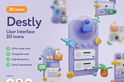 Destly Interface 3D Icons, a 3D by Welovegraphics (Thumbnail 1 of 7)