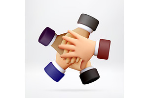 3D Group of hands together to show, a Person Illustration by Abscent
