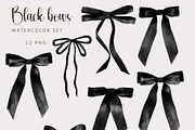 Brown and black watercolor bows, an Object Illustration by LeriaArt watercolor (Thumbnail 5 of 5)