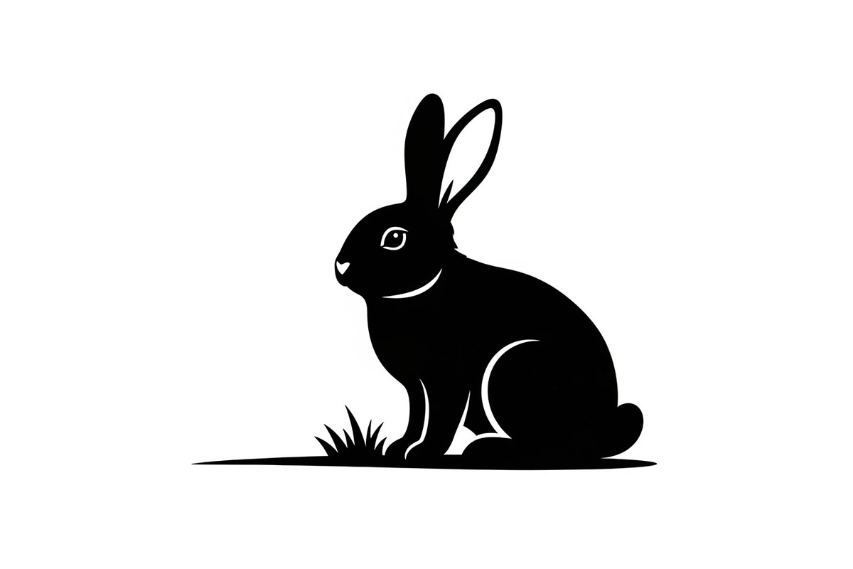Cute Rabbit Silhouette Vector Bundle, an Illustration by yasushie (Photo 4 of 51)