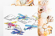Colored Airplanes, a Transportation Illustration by Nataliapiache (Thumbnail 6 of 6)
