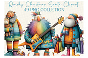 Quirky Christmas Santa Clipart, an Illustration by DreamCafeArt (Thumbnail 1 of 6)