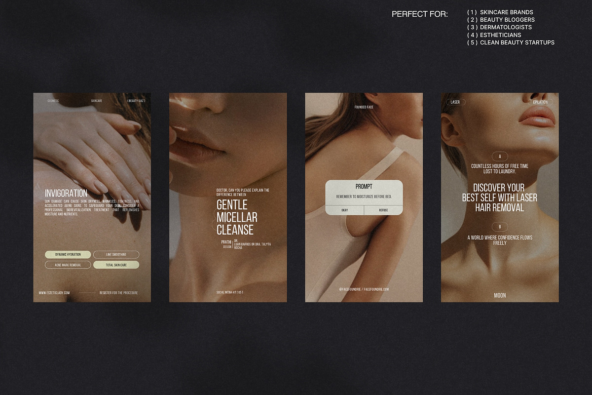 Minimal Skincare Stories Canva preview 3