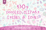 cute doodle clip art pack, a Graphic by Pelican graphics (Thumbnail 1 of 4)