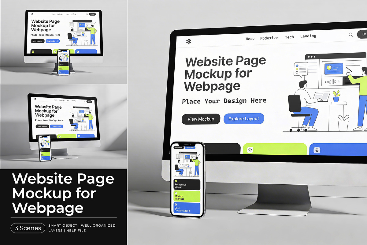 Website Page Mockup for Webpage, a Product Mockup by Pitchlook.Studio (Photo 1 of 4)