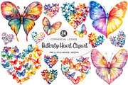 Colorful Butterfly Heart Clipart, an Illustration by SinaCreation (Thumbnail 1 of 5)