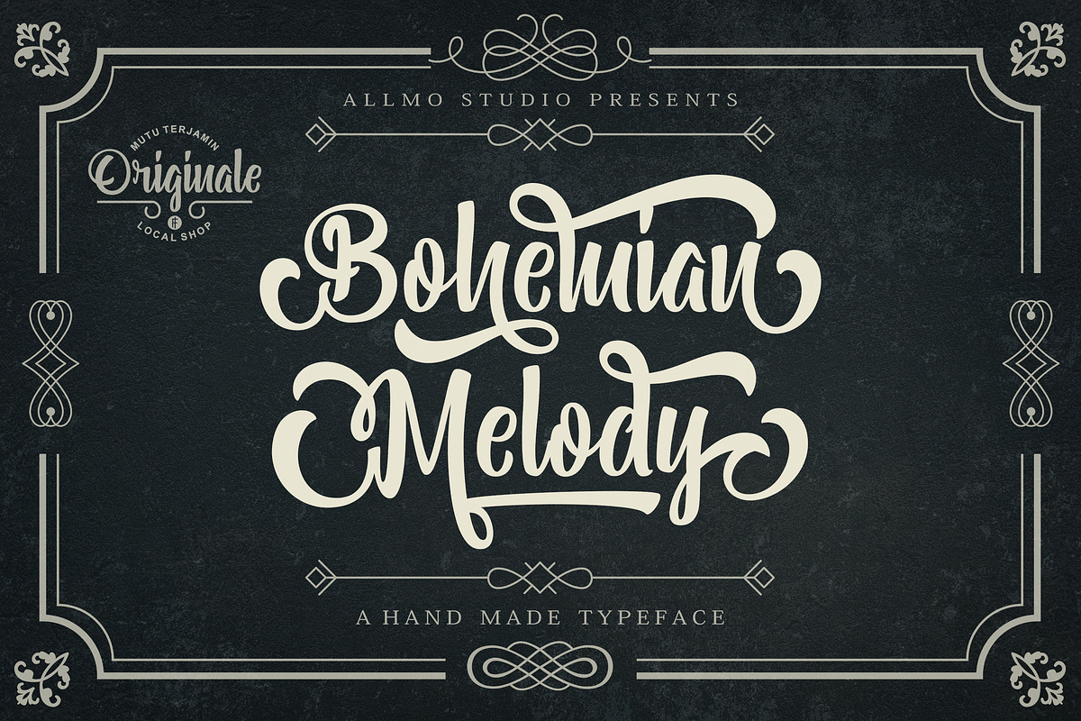 Bohemian Melody, a Script Font by Allmostudio (Photo 1 of 9)