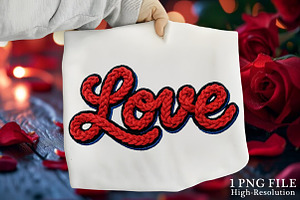 Faux Knitted Yarn Groovy Love PNG, an Illustration by Canvas Craft